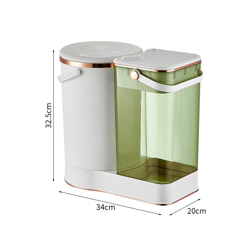 茶バケツ茶滓桶茶台廃バケツ乾湿分離ろ過ゴミ箱手提げ収納桶蓋付き密封桶|undefined