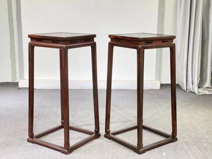 老挝大红酸枝交趾黄檀马蹄脚苏式花架古董架仿古典新中式红木家具