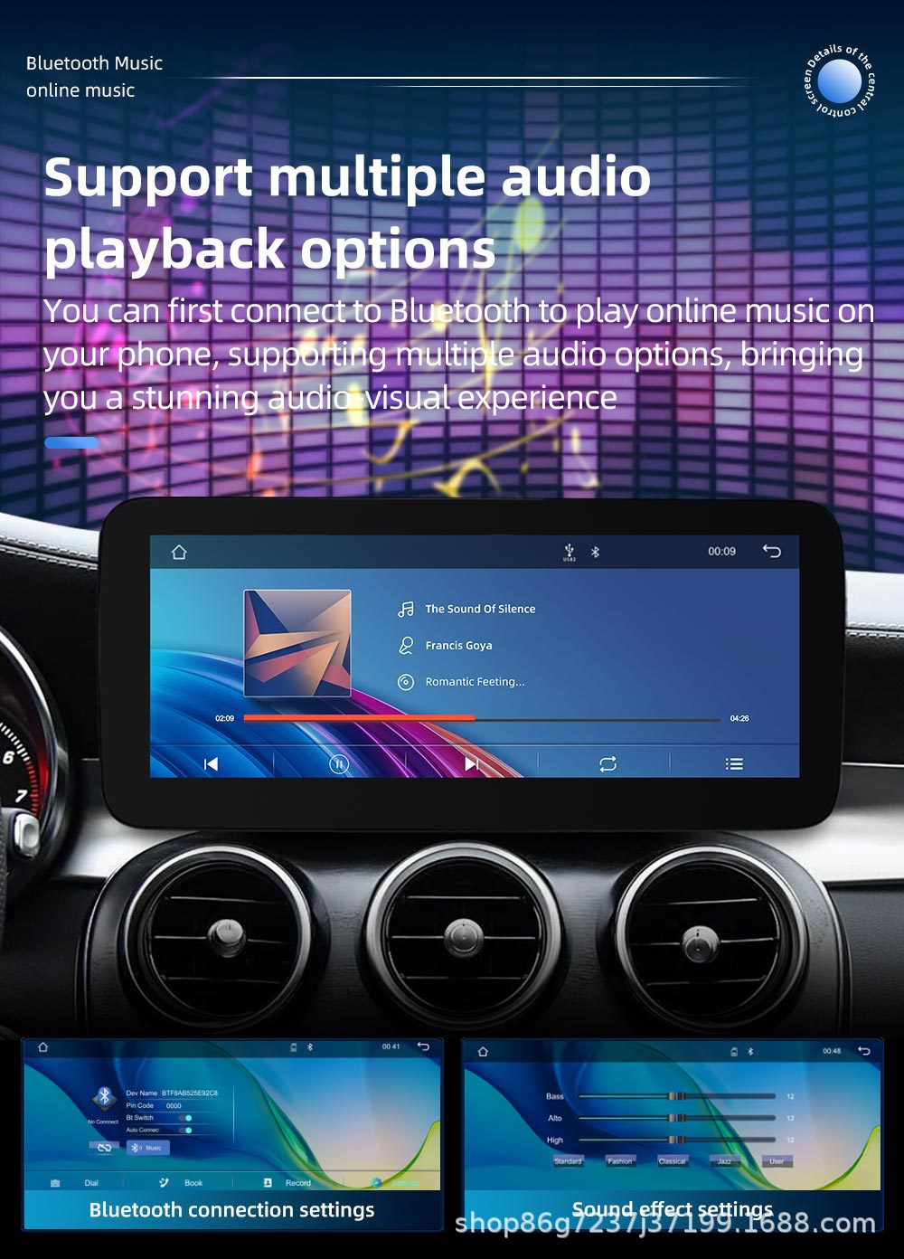 Suitable for Mercedes-Benz C-Class W205 Glc X253 10.25inch Android Car Bluetooth Navigation Central Control All-In-One Machine
