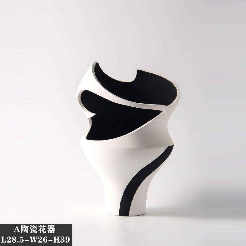 세라믹 꽃 도자기 (L28.5-W26-H39)