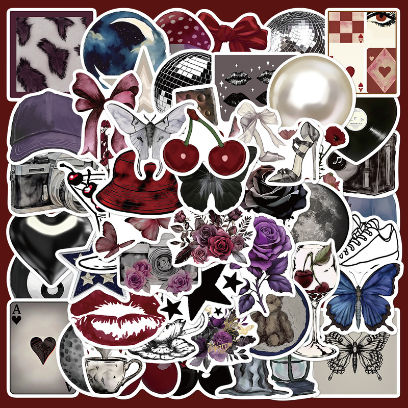 50 Pieces of Pinterest Girl Stickers for Decorating Luggage, Guitar, and Journals, Waterproof, Popular Wholesale Stickers