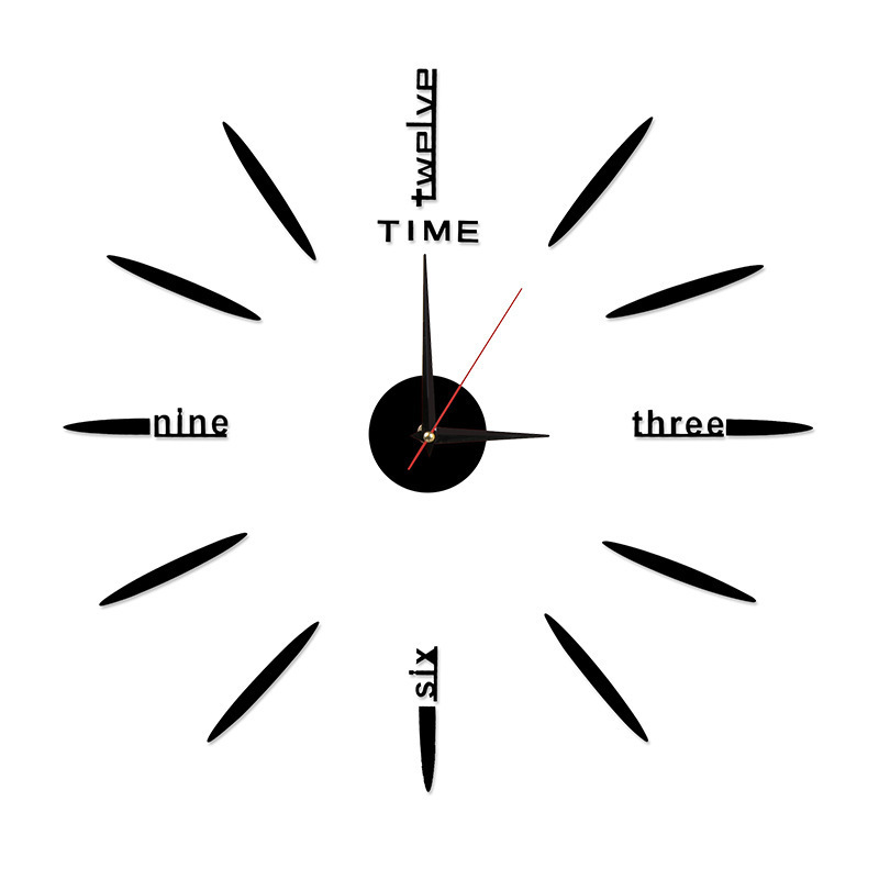 Reloj de pared DIY creativo sin perforación, venta directa de fábrica, reloj de acrílico estereoscópico grande, reloj silencioso simple para dormitorio