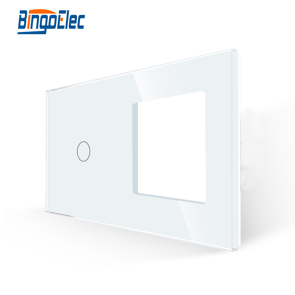 白色1Gang Panel 157mm单玻璃面板可DIY自由搭配组合欧式德式插座
