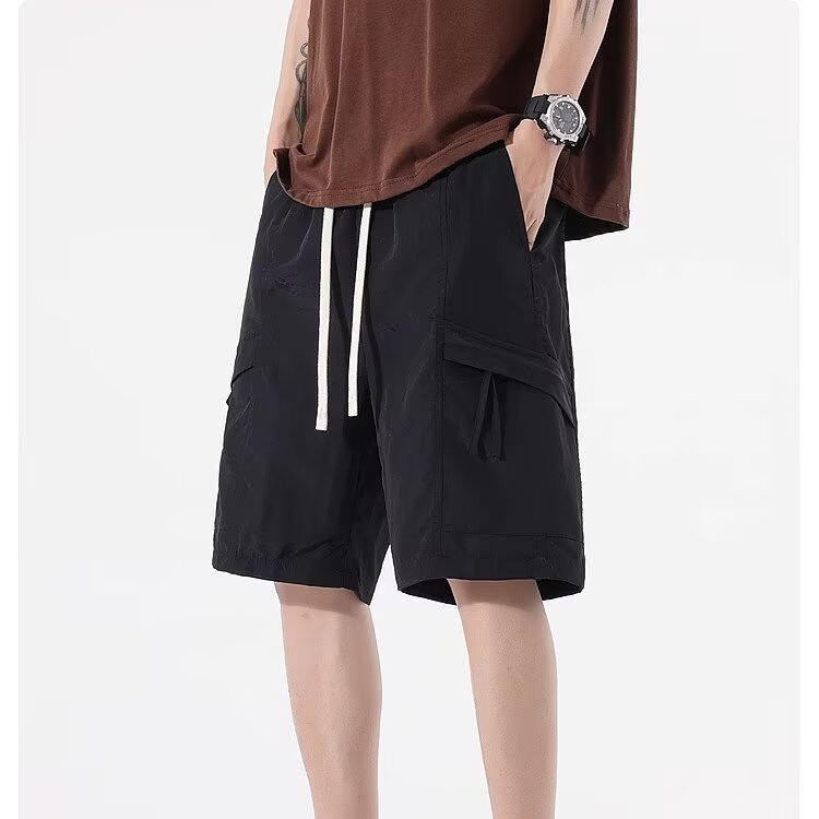 American Functional High Street Fashion Brand Men's Loose Straight Multi-Pocket Cargo Casual Shorts Summer Wide-Leg Trendy Five-Point Shorts