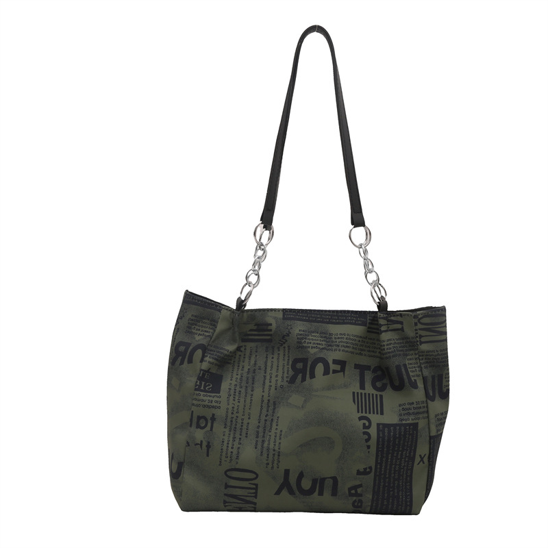 Bolsa de hombro de moda moda para mujeres 2025 nueva impresión de gran capacidad bolsa de mano simple de viaje bajo la axila