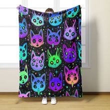 亚马逊跨境卡通动物法兰绒毛毯盖毯印花加厚保暖休闲露营毯跨境