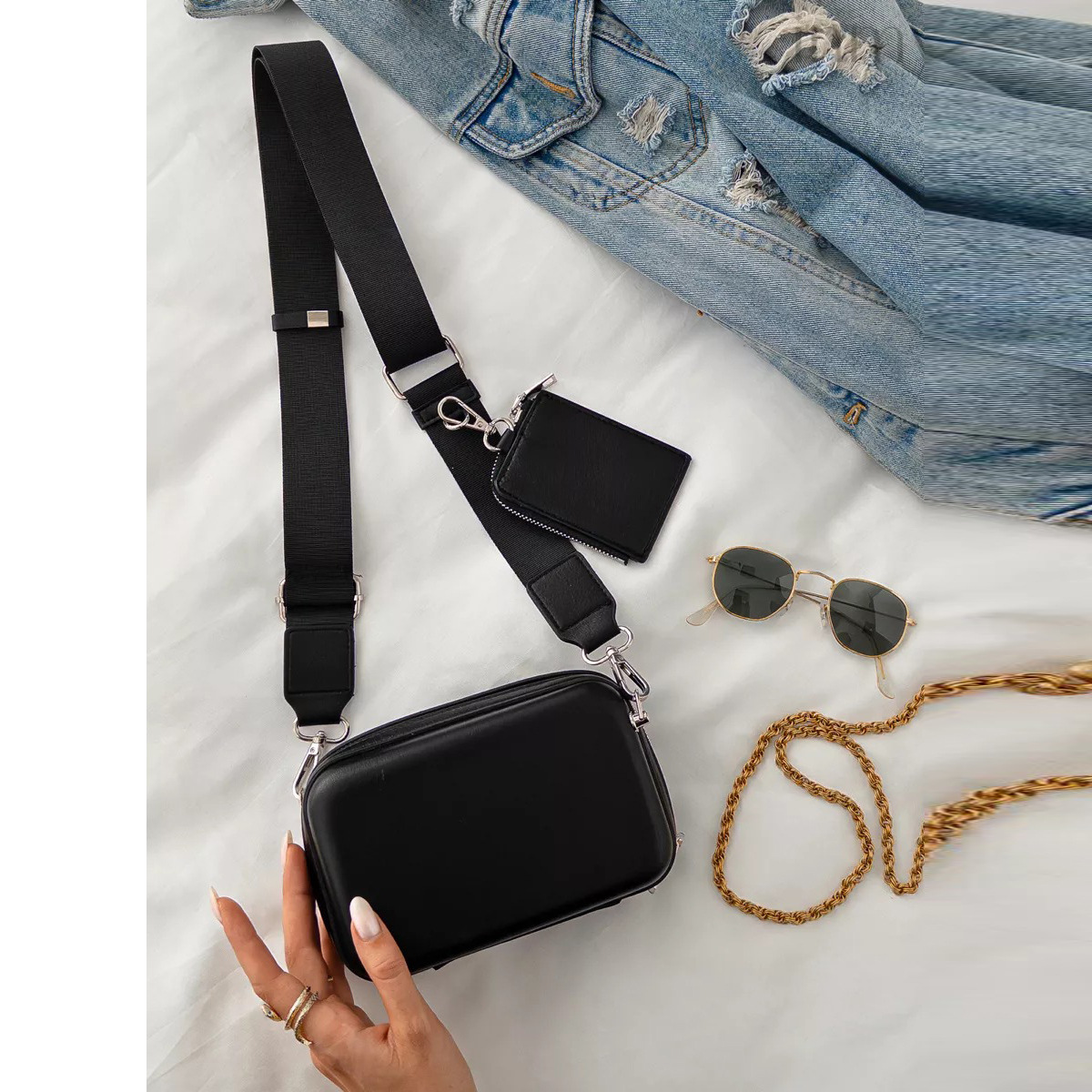 Fashionabla och klassiska nya modeller finns till rea. Enkel axel och Crossbody Liten fyrkantig väska för kvinnor. Street Trend daglig matchande enkel väska_voghion.com