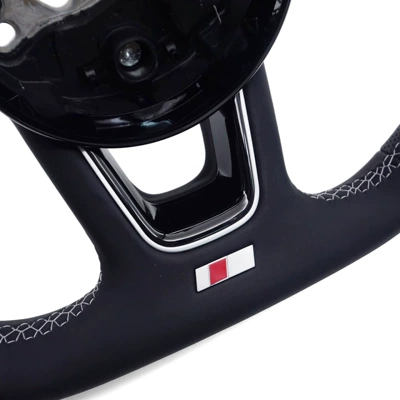 Steering wheel Standard Semi-Perforated White Line Black