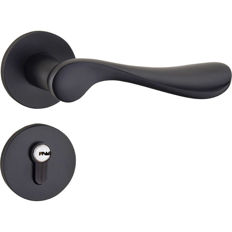 Split hogar negro cerradura de la puerta estilo europeo interior mudo manija puerta conjunto dormitorio madera maciza cerradura de la puerta Universal