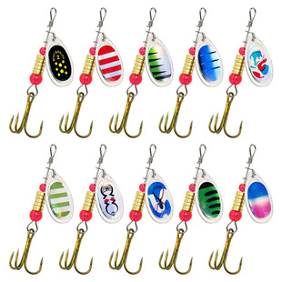 6Cm3G Multi-Pattern Composite Rotating Metal Sequin Lure with Three Hooks for Blackfish Fishing