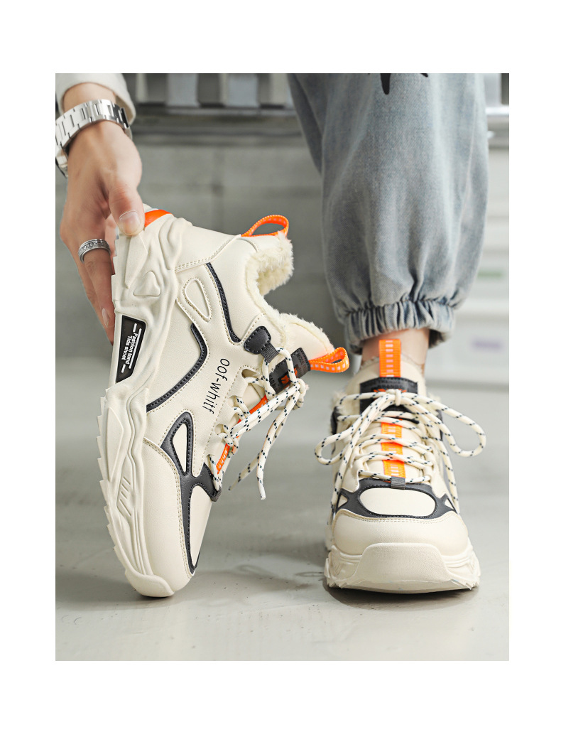 Pile invernale da uomo con intersuola fredda, cotone con suola spessa antiscivolo, sport e tempo libero versatili per la scuola media_voghion.com