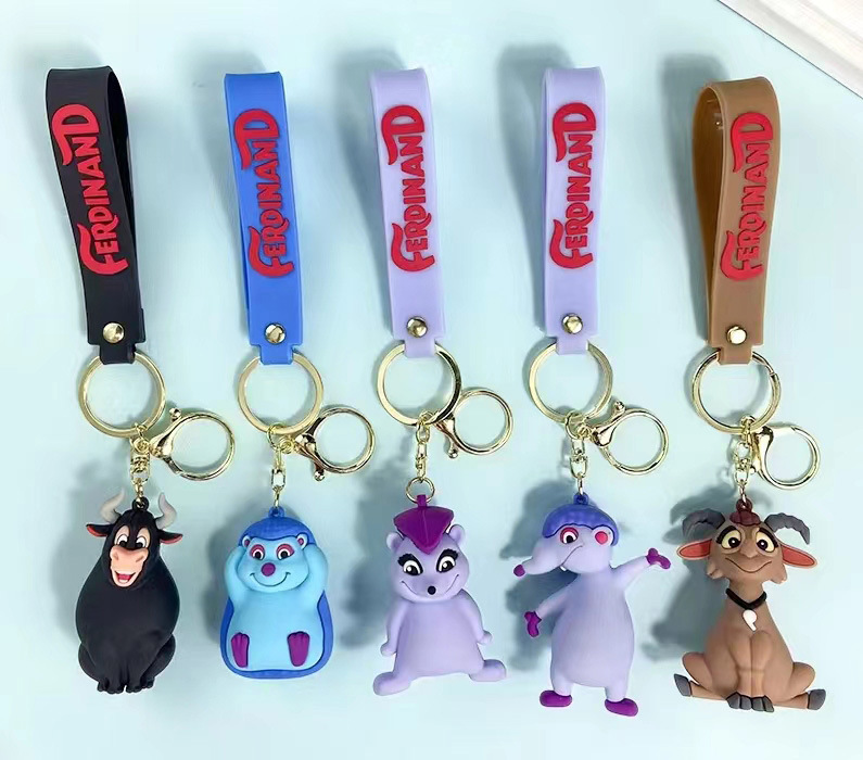 New Cross-border Creative Cartoon Bull Adventure Doll Key Chain Pendant Bag Car Key Chain Wholesale
