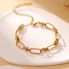 Brand chain, bracelet, jewelry stainless steel, accessory, internet celebrity, 750 sample gold, European style