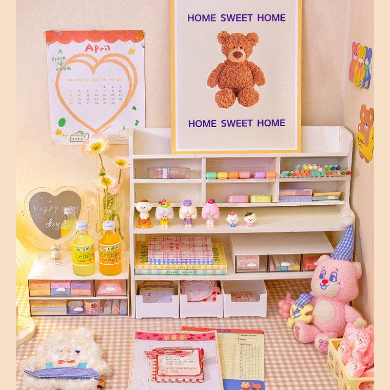 Desktop Multi-Layer Storage Rack, Compact Elevated Cosmetic & Stationery Organizer, 30×16×40 cm