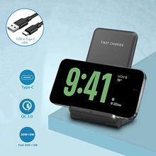 FDGAO/外贸私模20W二合一无线充电器适用于苹果华为小米手机耳机