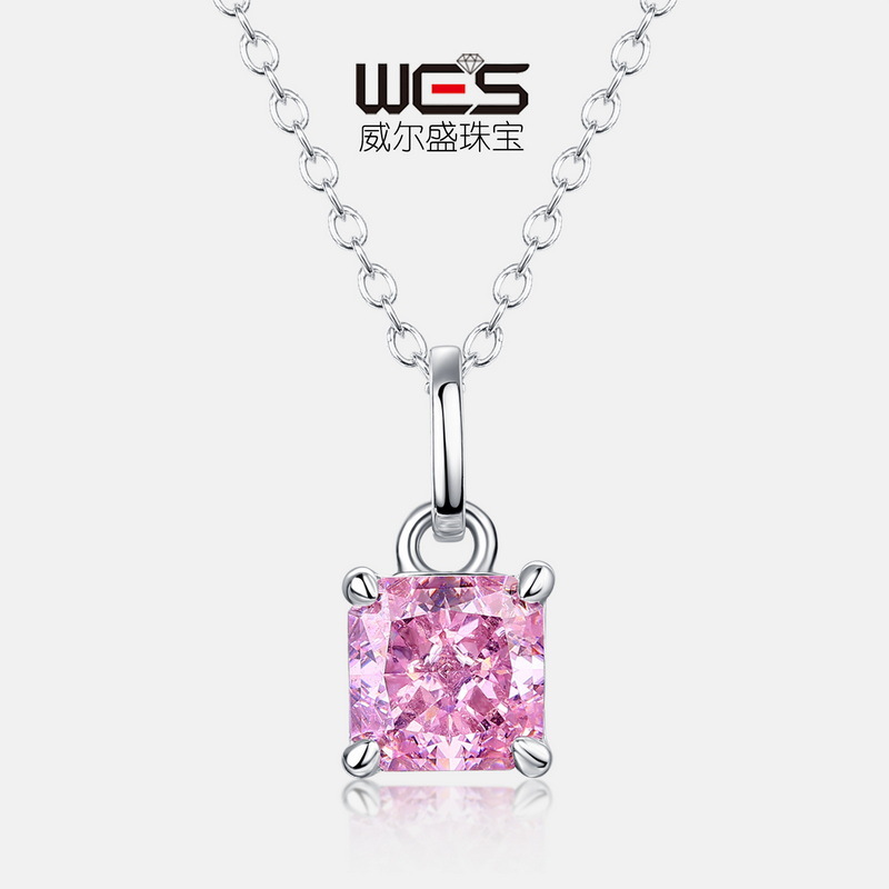 Wilsheng joyería nueva S925 plata pura colgante de moda elegante Rosa Flor hielo corte diamante alto carbono entrega la fábrica