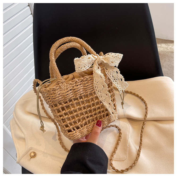 Geflochtene Strohtasche Für Den Sommer Am Strand Und Urlaub_voghion.com