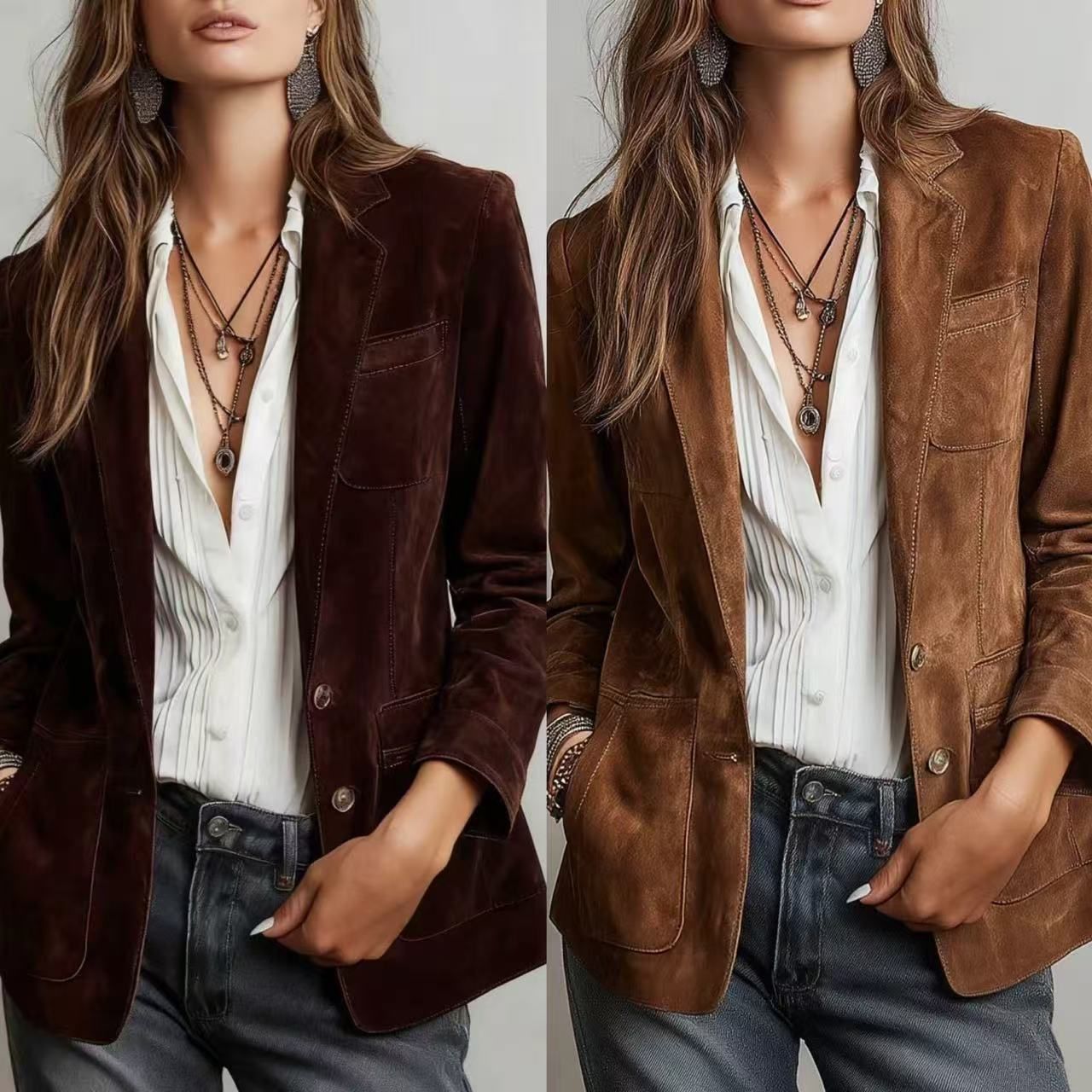 autumn elegant brown jacket
