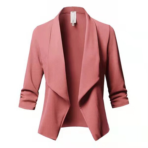 2024 AliExpress/Wish Bestseller: Slim Fit Long Sleeve Pleated Solid Color Versatile Blazer Jacket, Large Stock Available
