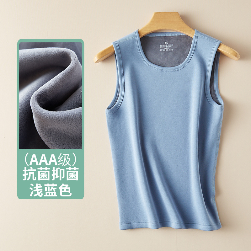 抗菌綿430グラムとベルベットの保温ベストを厚くした男性の中にシャツを着て発熱した袖なしの馬甲秋冬