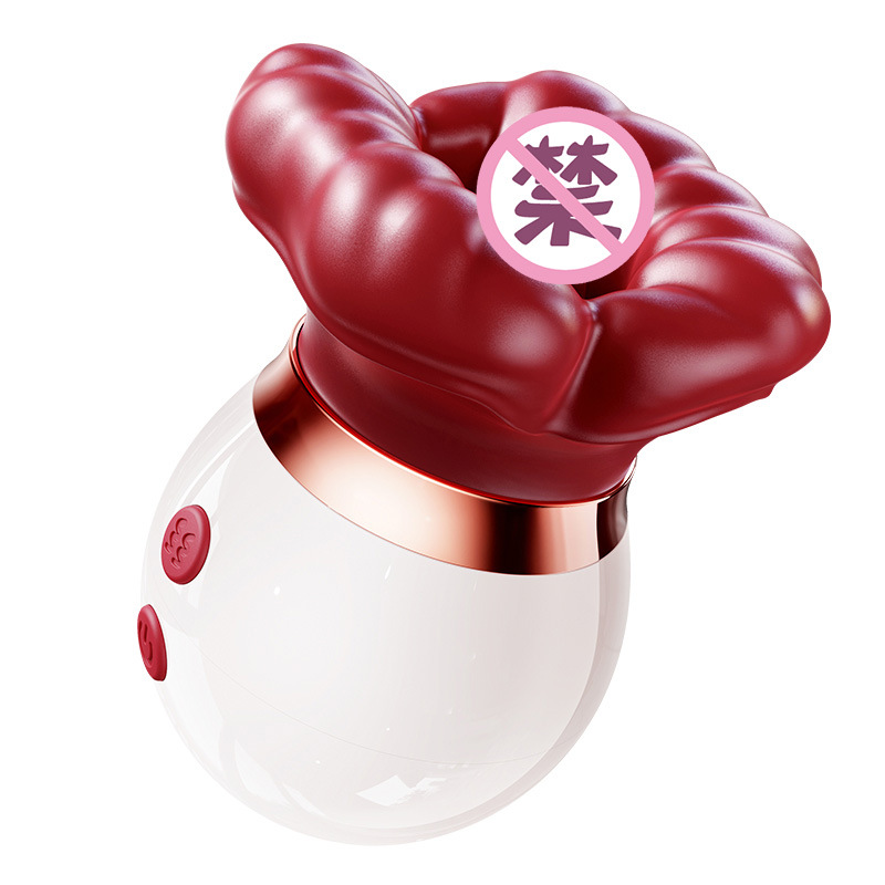 Mystery Flame Red Lip Intimate Couple's Teasing Sucking Tongue Nipple Breast Massager Female Self-Stimulation Vibrator