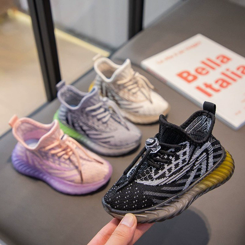 Детская Кокосовая обувь, весна-осень, удобные тканые кроссовки для девочек, повседневная обувь с цветным низом, Нескользящие кроссовки с мягкой подошвой для мальчиков