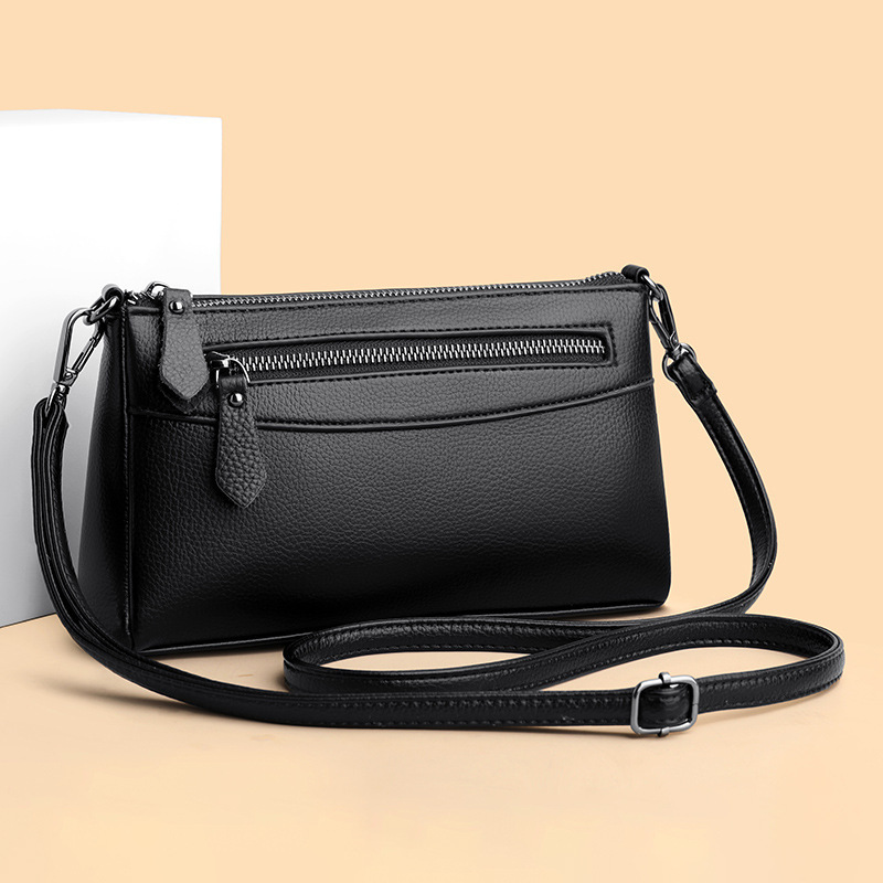 Women's Messenger Bag 2024 New Hand Bag Texted Soft Leather Mobile Phone Coin Purse Preferred Small Square Bag for Shopping