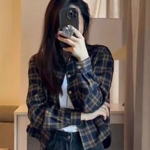 加绒加厚格子衬衣外套2025秋冬新款洋气减龄显瘦百搭女士衬衫