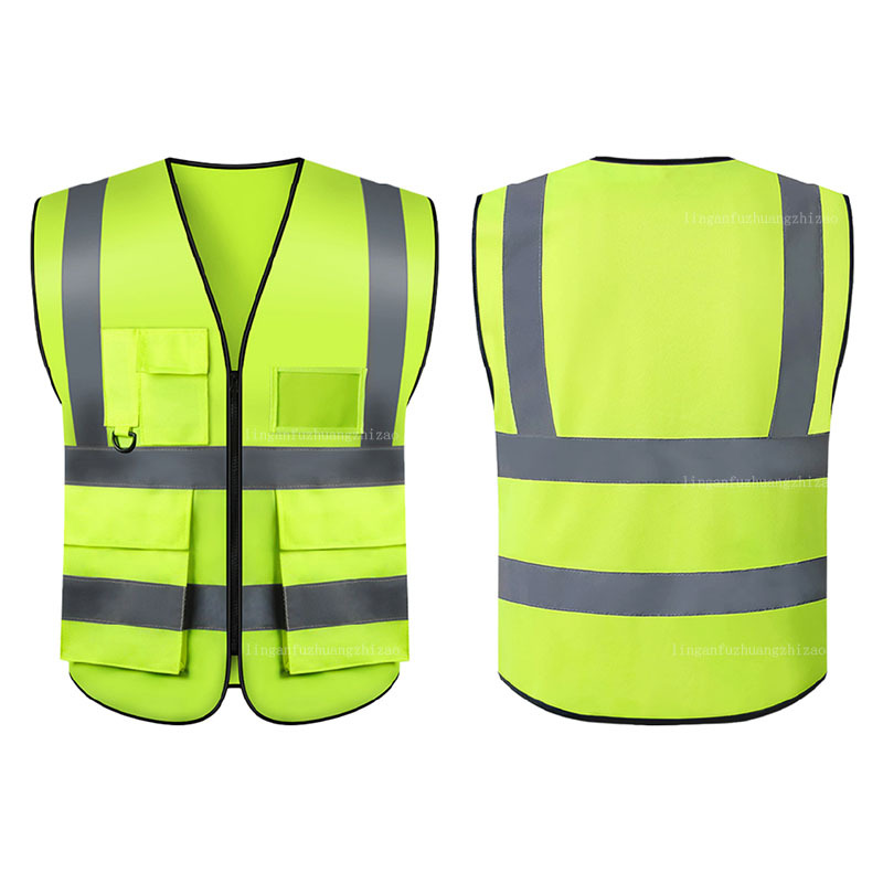 Chaleco de Seguridad Reflectante Multibolsillos para Construcción y Tráfico