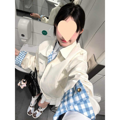 美式复古格子两面穿外套女春秋款宽松百搭叠穿校园双面穿工装夹克