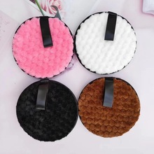 热卖懒人菠萝格双面绒清水洗脸洁面粉扑 圆形卸妆垫 美妆工具现货