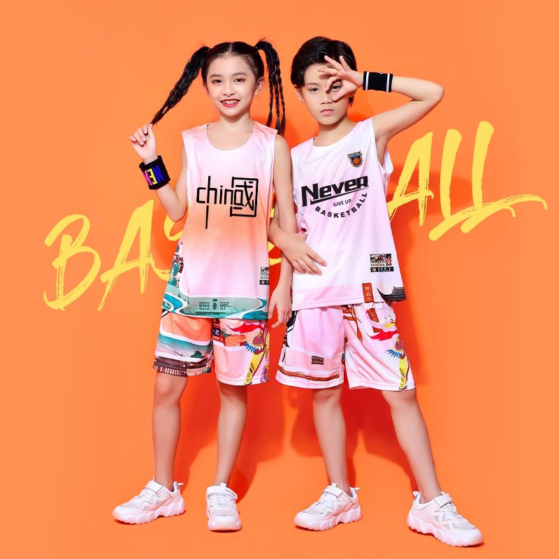 Children's Basketball Suit suit Summer Primary School Games Sportswear Men's and Women's Quick-Dry Training Vest Jersey Printed