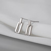 Small silver needle, metal brand earrings, simple and elegant design, wholesale