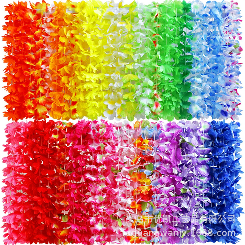 Guirnalda de fiesta hawaiana nueva combinación de combinación multicolor para fiestas de cumpleaños navideñas con guirnaldas de tela