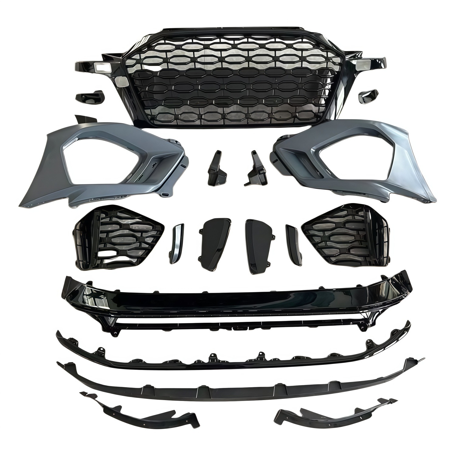 Suitable for Audi 14-20 Models A3 Modified to 21 Model Rs3 Front Bumper, Grille, Front Bumper, Large Bumper, Front Face