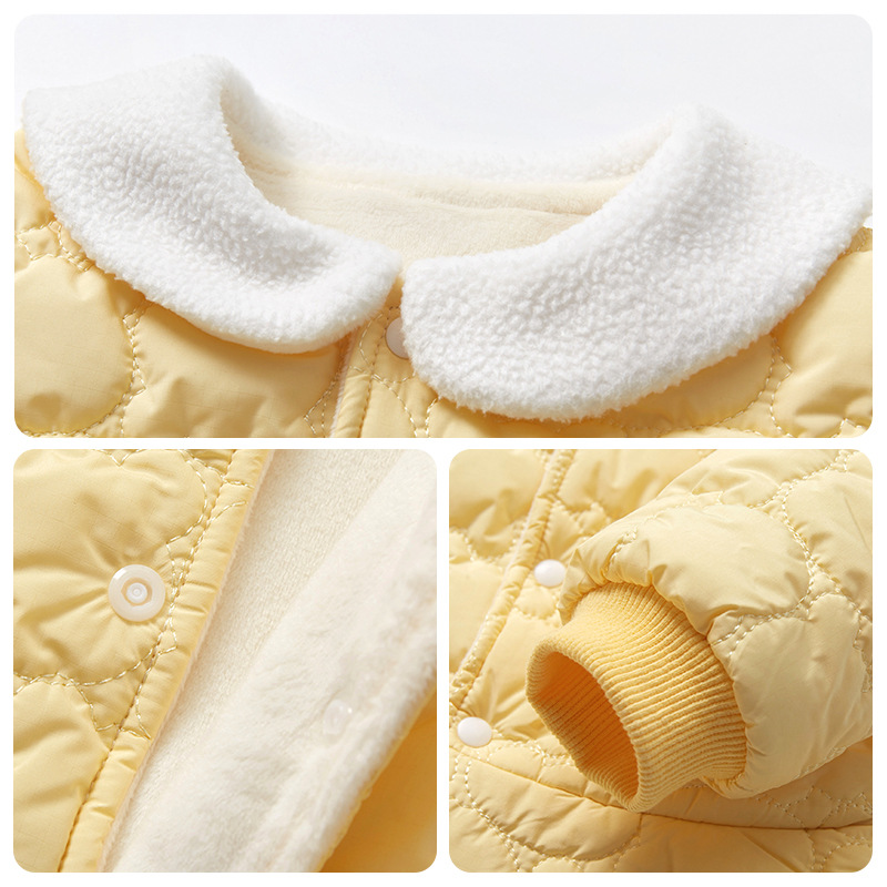 Abrigo de bebé Otoño e Invierno ropa exterior de bebé engrosada ropa de invierno cardigan de las niñas forrado de lana superior caliente ropa de los niños