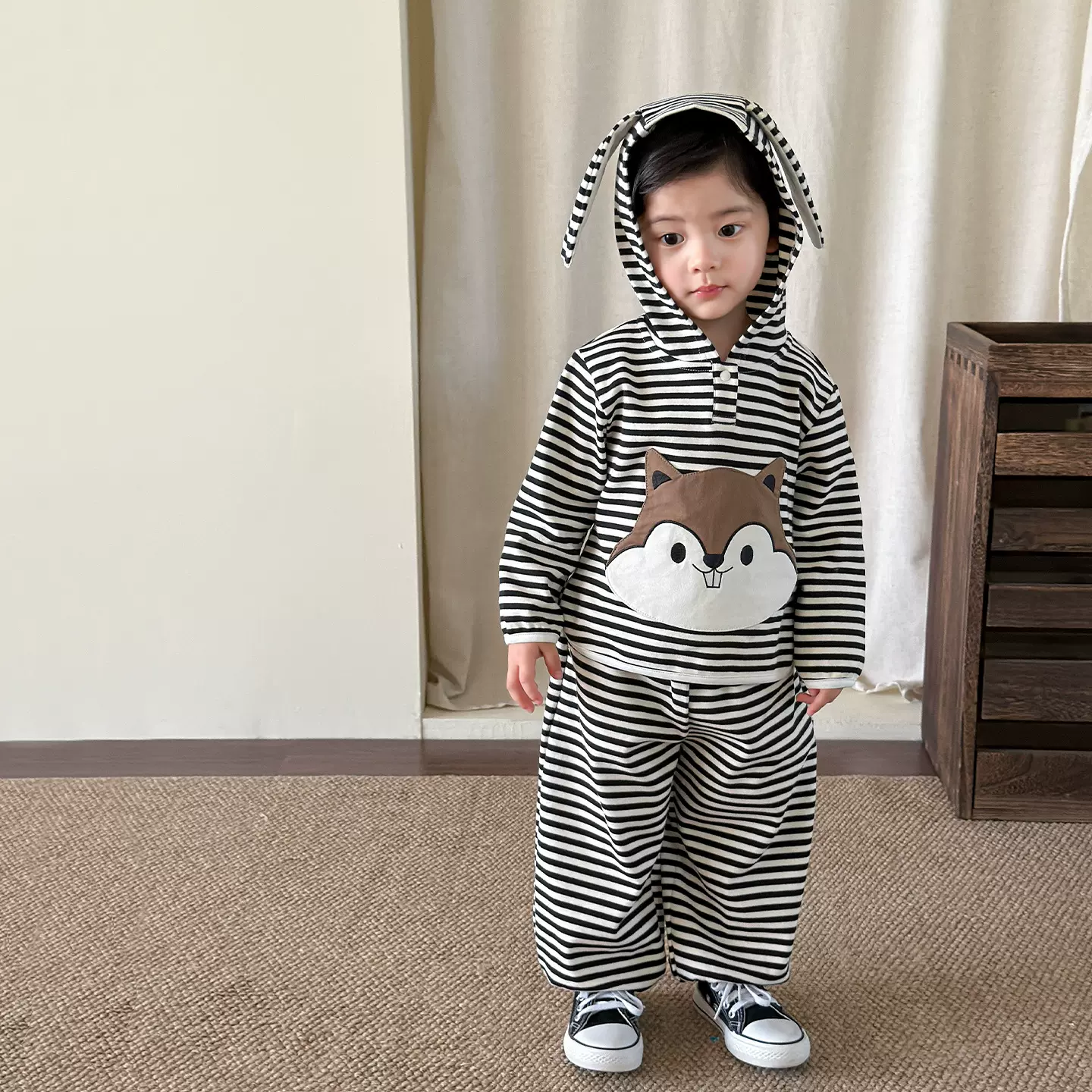 茵可童装男童运动套装春装2026儿童衣服婴儿男宝卫衣卫裤两件套