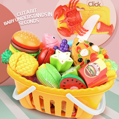 Children's Fruit Cutting Toy Girl Play House Birthday Cake Pizza Vegetable Baby Cutting Kitchen Set