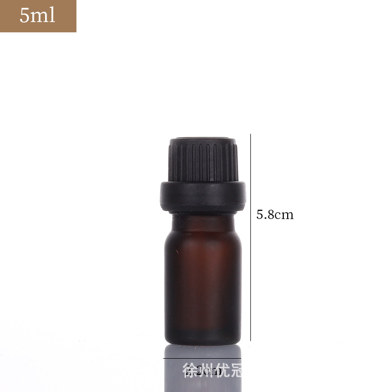 Botella de esencia cosmética portátil a prueba de luz marrón Botella de aceite esencial de vidrio esmerilado sellado cuentagotas