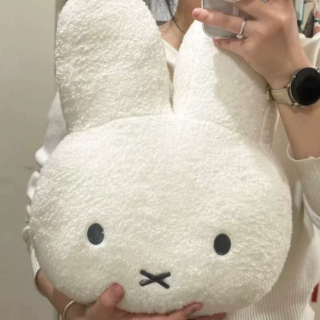 Bonita muñeca de peluche de conejo blanco abeja muñeca cabeza de conejo almohada muñeca cama sofá novia regalo