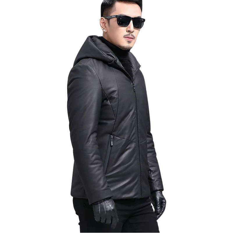 Высококачественный пуховик из первого слоя овчины, осенне-зимняя новая кожаная куртка, Мужская Толстая кожаная куртка Haining, Заводской магазин