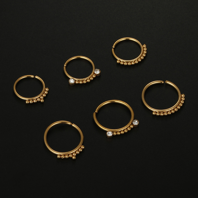 Daily Occasion Fashion Round Stainless Steel Plating Nose Ring 1 Piece Nose Pin