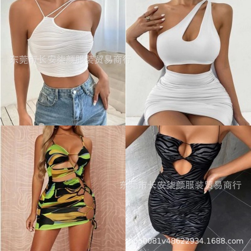 Primavera y verano, ropa de mujer, shein, comercio exterior, venta al por mayor, moda, ropa de mujer sexy transfronteriza, gran cantidad de productos.