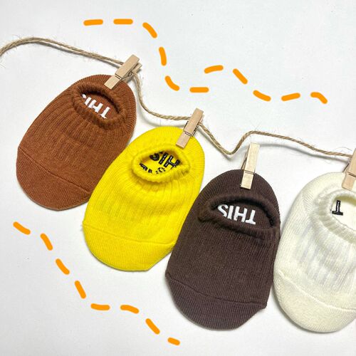 ins new children's socks candy solid color fluorescent color vertical stripes cute baby shallow socks Korean version trendy and fresh