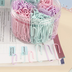 Cross-border hot-selling office colored paper clip box pack macaron color clothespin creative combination set cartoon bookmark 