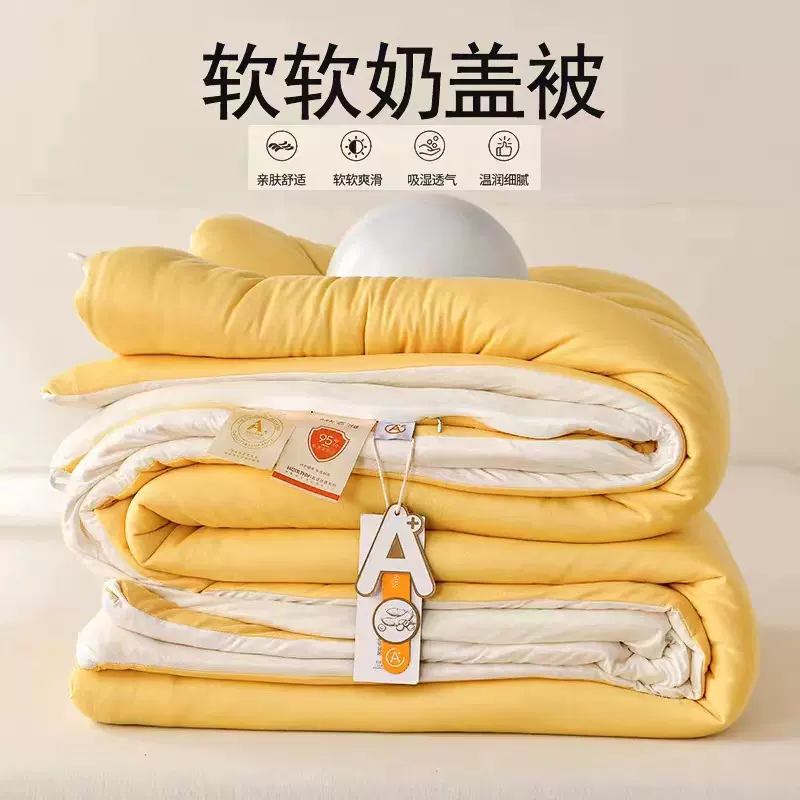 A类软糯奶盖被 春秋被夏季被薄被子保暖加厚冬季大豆纤维被芯冬被