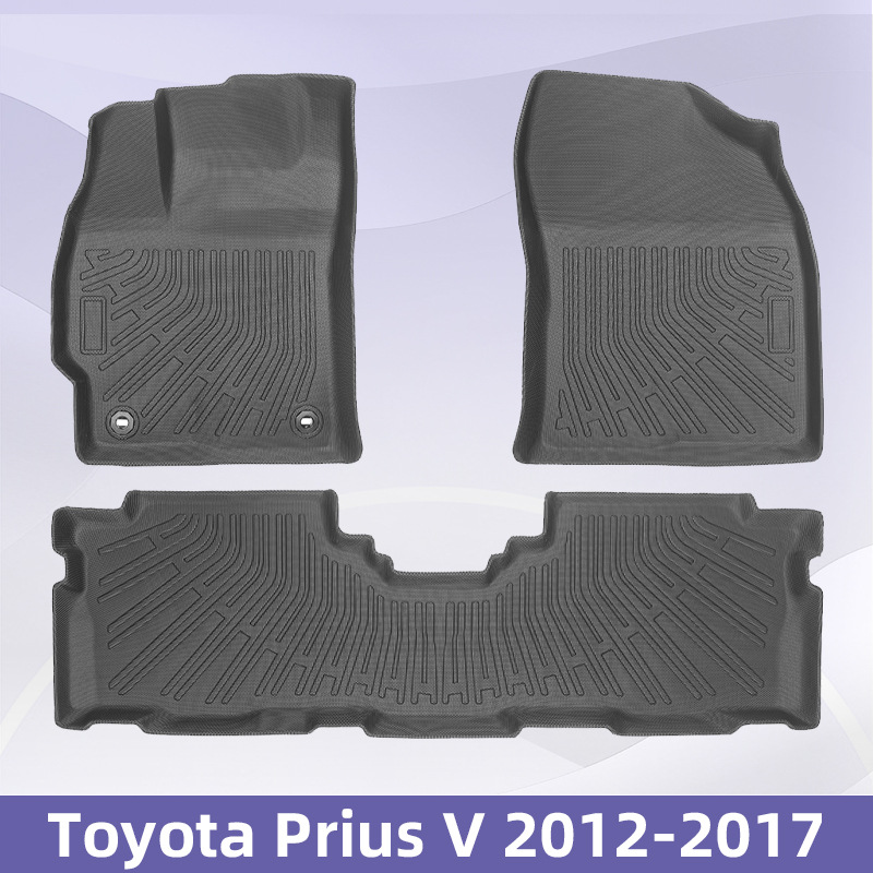 Aplicable a Toyota Prius V 2012 - 2017 TPE Foot Pads 3D All Weather Material Backpack Pad