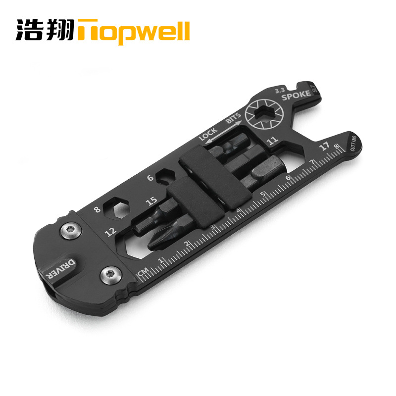 厂家直销EDC礼品小工具户外单车活动扳手多功能组合工具黑色起子