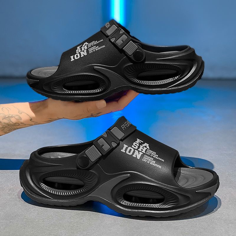 [Light Luxury and Soft] Men's Sandals 2025 New Thick-Soled Non-Slip Outdoor Driving Two-Wear Beach Shoes