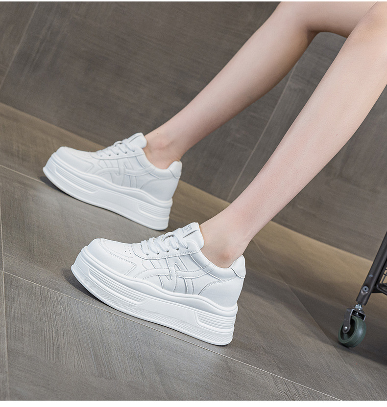 Giày sneaker nữ đế dày tăng chiều cao phong cách thể thao — M2963 màu đen, M2963 màu trắng, M2963 màu đỏ chi tiết 27